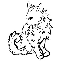 Sketch tattoo kitten