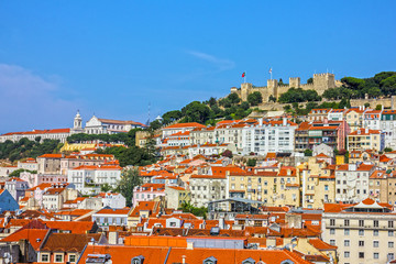 Fototapeta na wymiar Lisbon fortress of Saint George view, Portugal