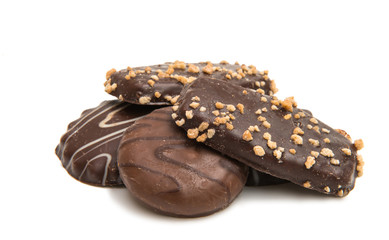Cookies in chocolate isolated