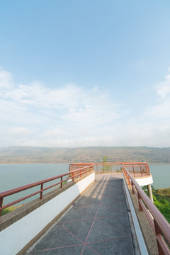 Viewpoint on Mountains reservoir lake at Lamtakhong Dam Nakhon Ratchasima Province, Thailand