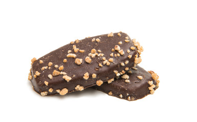 Cookies in chocolate isolated