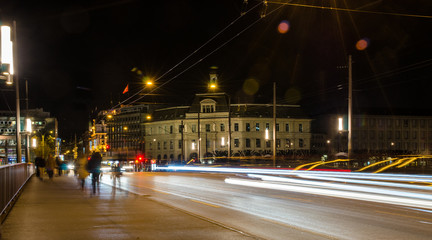 A cityscape at night in Luzern