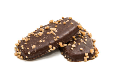 Cookies in chocolate isolated
