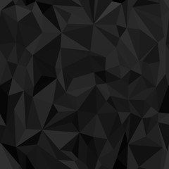 Seamless pattern. Imitation of black crumpled paper composed of triangles and polygons.