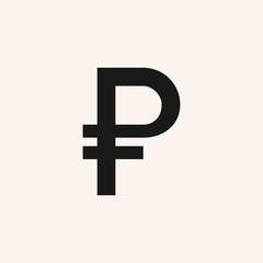 Obraz premium Ruble sign icon