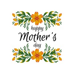Happy Mothers day card. Vector flowers. Vector greeting card