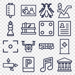 Set of 16 square outline icons