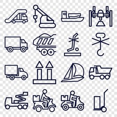 Set of 16 shipping outline icons