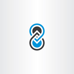 8 eight number logo icon design