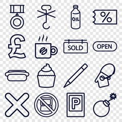 Set of 16 label outline icons