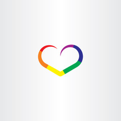 heart rainbow colorful logo vector icon