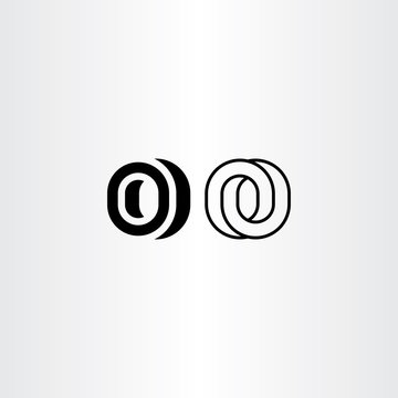 letter o black icon logo elements
