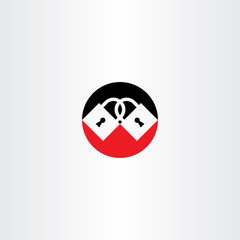 red black lock icon vector design