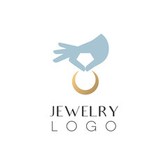 Jewelry company vector logotype design. Jewelry icon.