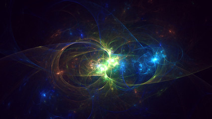 3D rendering abstract fractal light background