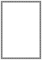 Decorative border frame. Vector border frame page. Abstract black and white ornament.