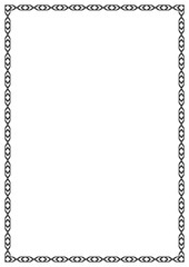 Decorative border frame. Vector border frame page. Abstract black and white ornament.