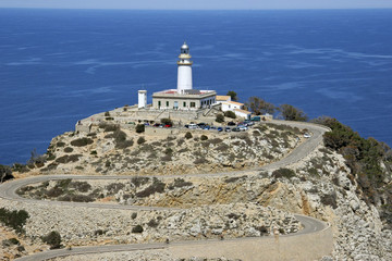 Fototapeta na wymiar View of the lighthouse on the Cap de Formentor, Mallorca, Balearic Islands, Spain, Europe
