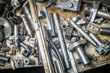 a set of tools and machine parts