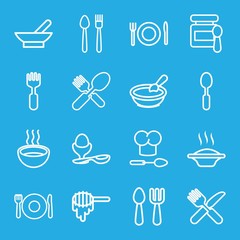 Set of 16 spoon outline icons