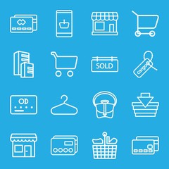 Set of 16 retail outline icons