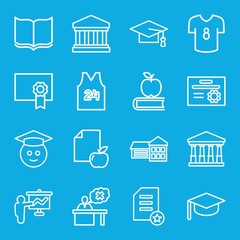 Set of 16 college outline icons