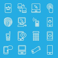 Set of 16 touch outline icons