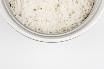 Rice in Rice cooker/ close-up/ Top view