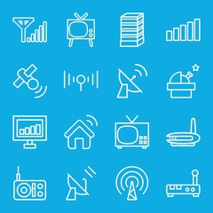 Set of 16 antenna outline icons
