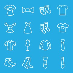 Set of 16 garment outline icons