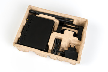 Wireless Router on White background .