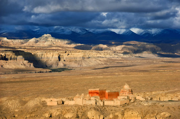 The desert landscapes of Guge kingdom, Western Tibet
