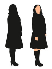 silhouette of a girl is standing