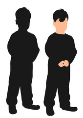  isolated silhouette of baby boy