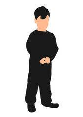 Vector, isolated silhouette of baby boy