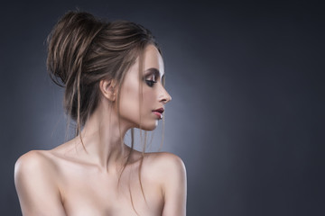 Young woman studio beauty portrait