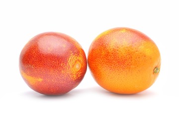 red oranges isolated on white background