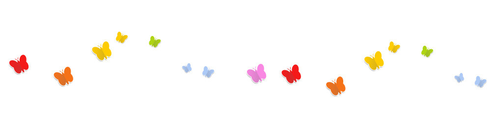 Schmetterlinge Welle Bunt Regenbogen Wellen Band Banner  © eflstudioart