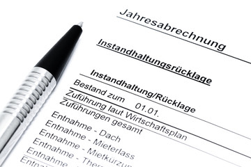 Jahresabrechnung Instandhaltungsrücklage