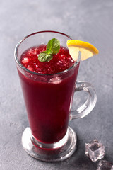 refreshing fruit punch beverage in glass