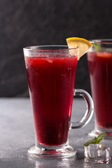 refreshing fruit punch beverage in glass