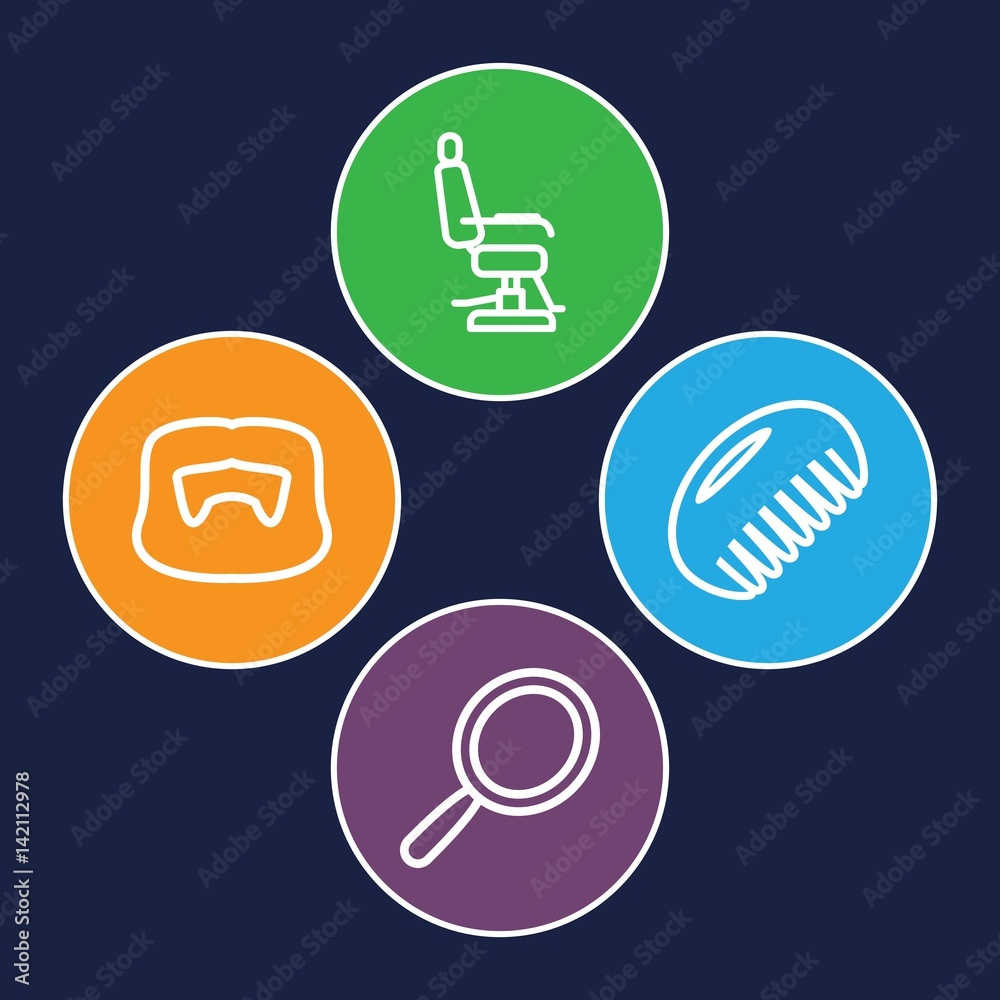 Sticker Set of 4 barber outline icons