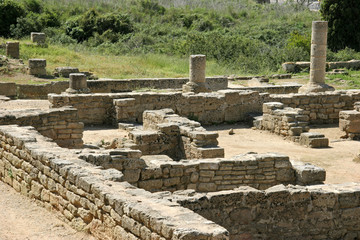 Roman archaeological field in Alcudia, Mallorca, Balearic Islands, Spain, Europe