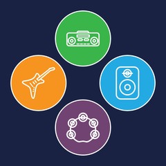 Set of 4 rock outline icons