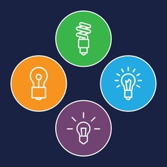 Set of 4 efficient outline icons