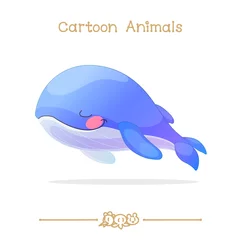 Fototapete Wal Cartoon-Tiere der Toons-Serie: schlafender Blauwal