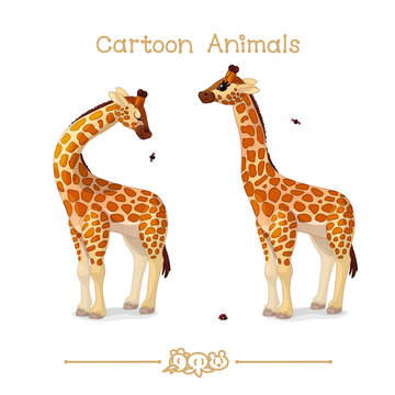 Toons series cartoon animals: pretty lady giraffe