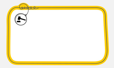 Hand written text frame for fill your text and justice symbol