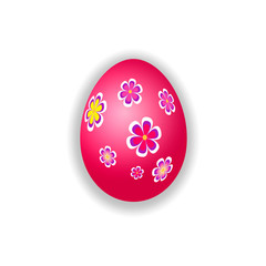 Red easter egg on white background