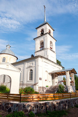 Fototapeta na wymiar Church of the Tikhvin Icon of the Mother of God in village Lubony, Novgorod region, Russia